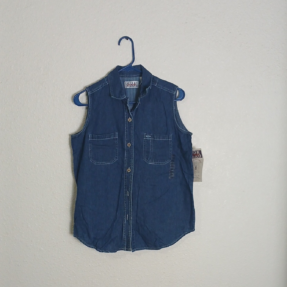 Vintage Bill Blass Blue Button Down Shirt Timeless Design NWT